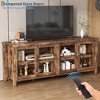 TV Stand for 65 Inch TV, Mid-Century Modern Entertainment Center with 4 Sliding Glass Doors, Media Console with Storage Cabinet for Living Room - 4 of 4
