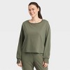 Women's Supima Cotton Cropped Long Sleeve Top - All in Motion™ - image 3 of 4