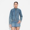 Women's Fitted Denim Moto Jacket - Wild Fable™ Medium Wash - 2 of 3