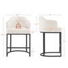 Arceso 4pcs Counter Height Bar Stools, Modern Counter Stools Upholstered Barstools, with Curved Backrest and Arms - 4 of 4