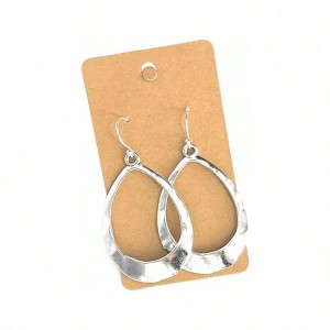 Large Teardrop Hoop Sterling Silver Boho Earrings Low Allergy Suitable for Women - 1 of 4
