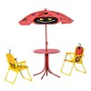 Outsunny Kids Picnic Table and Chair Set, Outdoor Folding Garden Furniture, for Patio Backyard, with Monkey Pattern, Removable & Height Adjustable Sun Umbrella, Aged 3-6 Years Old - 4 of 4