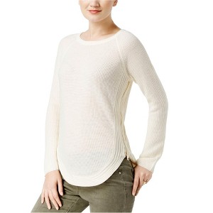 I.N.C International Concepts Womens Zip Detail Knit Sweater, Off-White, Medium - 1 of 1