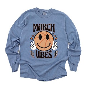 Simply Sage Market Women's March Vibes Basketball Long Sleeve Garment Dyed Tee - 1 of 3