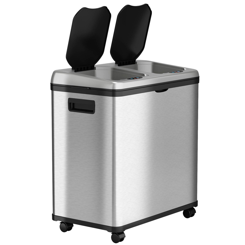 halo quality 16gal Stainless Steel Automatic Sensor Trash Can and Recycle Bin