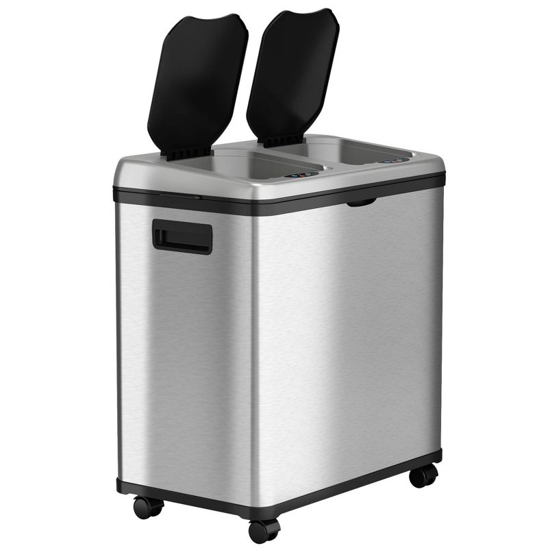 halo quality 16gal Stainless Steel Automatic Sensor Trash Can and Recycle Bin, 1 of 6