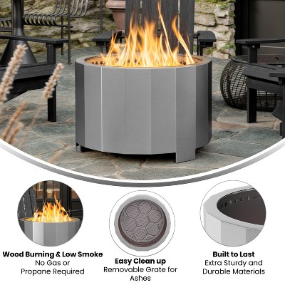 Stainless Steel Smokeless Wood Burning Fire Pit with Stand