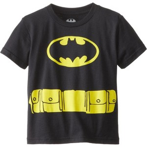 DC Comics Toddler Boys' Batman Superhero Logo Caped Costume T-Shirt, 2T Kids - 1 of 3