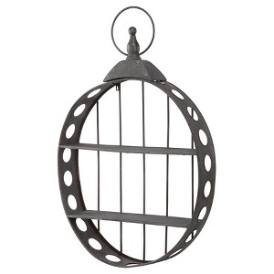 Design Toscano Wall Pocket Watch Sculptural Metal Curio Shelves - 1 of 4