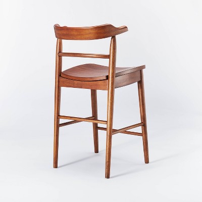 Kaysville Curved Back Wood Counter Height Barstool - Thumbnail 5
