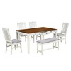 ChicFurnit Dining Sets Wood Table Set with Drawer Upholstered Chairs and Bench for Kitchen Dining Room, Gray, 42"*21"*18" - 2 of 4