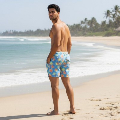 HEAT Swimwear Men's UPF 50+ 17" Blue Palms Swim Trunks X large — фото 3