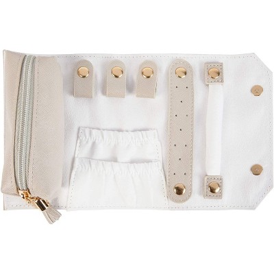 Juvale Grey Travel Jewelry Organizer, Roll Up Bag for Jewelry Storage (Rolled Out 9.5 x 5.5 In)