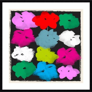 33" x 33" Warhol Flowers by Jenny Frean Wood Framed Wall Art Print - Amanti Art: Contemporary Botanical Lithograph, Hardwood Frame - 1 of 4