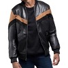 X RAY Men's  PU Hooded Jacket With Faux Suede Detailing With Faux Shearing Lining - 3 of 4