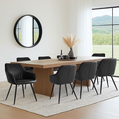 Farmhouse Faux Leather Dining Chairs Set of 8,Modern Design Upholstered Dining Chair for Kitchen,Dinging Room,Living Room,Indoor Furniture-Tanpinhause