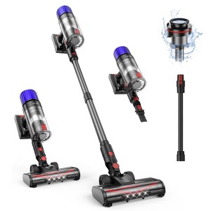 Teendow Lightweight 500W Stick Vacuum, Cordless Vacuum Cleaner for Pet Hair, Max 50 Mins, Rechargeable, Perfect for Carpet, Hard Floor, Dark Gray - 1 of 4