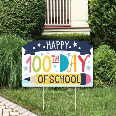 Big Dot of Happiness Happy 100th Day of School - 100 Days Party Yard Sign Lawn Decorations - Party Yardy Sign