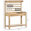 Dracelo Potting Bench Table, Garden Work Bench, Workstation with Metal Sieve Screen, Natural - 3 of 4