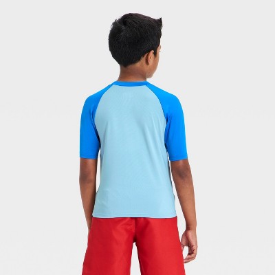 Spider-Man Boys' Spider-Man Short Sleeve Rash Guard Swim Top - Blue S — фото 2