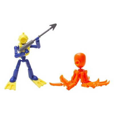 Saizon Stikfas Alpha Male Diver with Octopus 3" Mini Figure