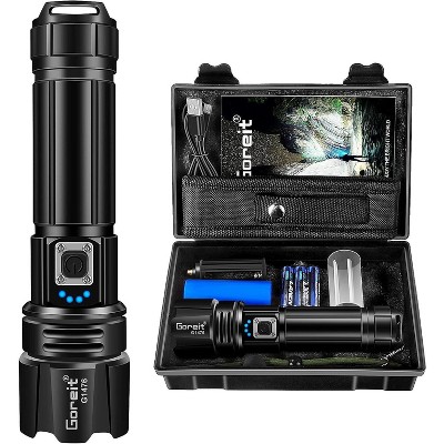 Hachikiko XHP70.2 2000LM Flashlight - 5 Modes, 1640ft Beam, USB Rechargeable, IP67 Waterproof, 12H Runtime, Adjustable Focus, Power Indicator