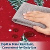 TackView Red Snowman Deer Tree Christmas Area Rug, Winter Home Decor Low-Profile Washable Rug - 4 of 4