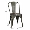 Costway Set of 4 Modern Metal Dining Side Chair Wood Seat Stackable Bistro Cafe - 2 of 4