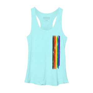 Adult Design By Humans Pride Rainbow Vertical Stripe By alphalezbean Racerback Tank Top - 1 of 2