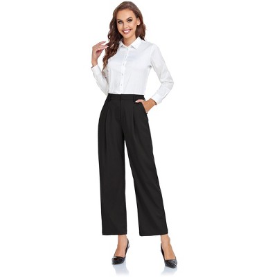 Women's High Waisted Pants Wear to Work Casual Sport Wide Leg Trousers for Women