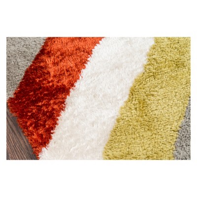 Retro Multicolor Hand-Tufted Shag Runner Rug