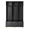 CAVINAS Coat Rack with Bench and Storage Shelves Modern Hall Tree with 6 Gold Hooks for Hallway - 4 of 4