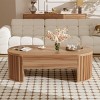 Modern Oval Lift Top Coffee Table with Hidden Storage, Multifunctional Center Table for Living Room, Dining, or Work-The Pop Home - 2 of 4