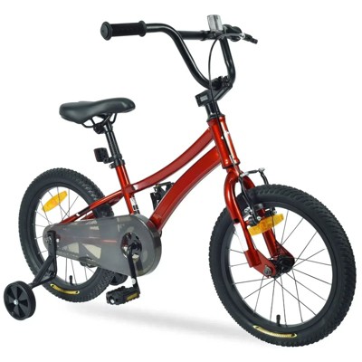 VisioGear Kids Bike, Kids' Bicycle with Training Wheels for Boys,Red,43.3''*22.8''*29.6''