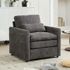 1PC Oversized Upholstered Armchair, Chenille Fabric Comfy Lounge Chair with Lumbar Pillow for Living Room or Bedroom - Coolbibila - 3 of 4