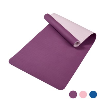 VisioGear Yoga Mat, Exercise Yoga Mat with Non-Slip Design, Multi-Purpose Workout Mat for Women, Deep Purple & Purple, 72"*24"*0.2"