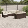 vidaXL Garden Sofa Set Brown (sofa), Cream white (cushions) - 2 of 4