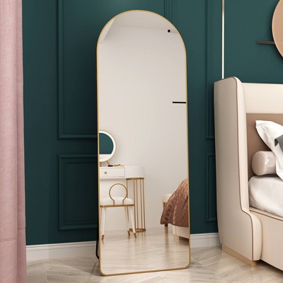 LOVMOR Modern Full Length Mirror, Full Body Mirror, Free Standing or Leaning or Wall-Mounted Mirror for Living Room, Bedroom
