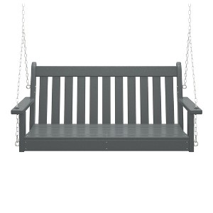 WestinTrends Malibu Outdoor Patio HDPE Hanging Front Porch Swing Bench - 1 of 4