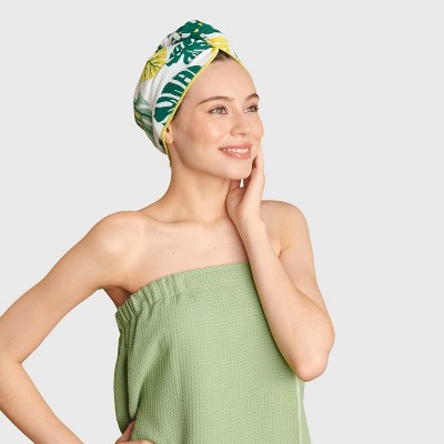 2pk Monstera Hair Wraps Green - Room Essentials™