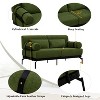 59"W Upholstered Sofa Loveseat Couch 2-Seater Sofa with Flexible USB Ports & Cylindrical Armrests, Beige/Grey/Green/Red-ModernLuxe - 4 of 4