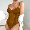 Women's Sexy Floral Sheer Corset Bodysuit Spaghetti Strap Cami Tops - 2 of 2