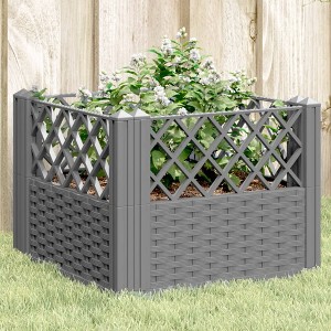 vidaXL Garden Planter with Pegs Light Gray 17.1"x17.1"x17.1" PP - 1 of 4