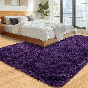 LOVEVOOK Large Area Rugs for Living Room Bedroom, 10x14 Feet Black Fluffy Shag Rugs, Modern Indoor Floor Carpet for Home Decor Aesthetic - 1 of 4