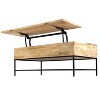 The Urban Port 45" Handcrafted Mango Wood Coffee Table Lift Top Grain Details Natural Brown/Black - 3 of 4