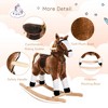 Whisen Kids’ Plush Rocking Horse with Neighing and Galloping Sound, Rocker Horse Chair Toy Gift for 36+ Months - Brown - 3 of 4