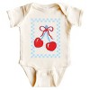 The Juniper Shop Patriotic Cherries Checkered Baby Short Sleeve Bodysuit - 2 of 4