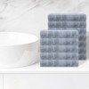 Unique Bargains Bathroom Hotel Spa Striped Comfort Pure Cotton Washcloths 12 Packs - 2 of 4