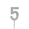 O'Creme Rhinestone Silver-Colored Number-5 Cake Topper 1-1/2 Inch - 2 of 2