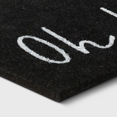 1&#39;6&#34;x2&#39;6&#34; Oh Hello Doormat Black - Threshold&#8482;